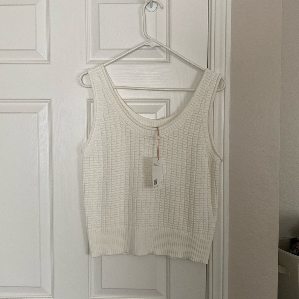 Quince white sweater tank